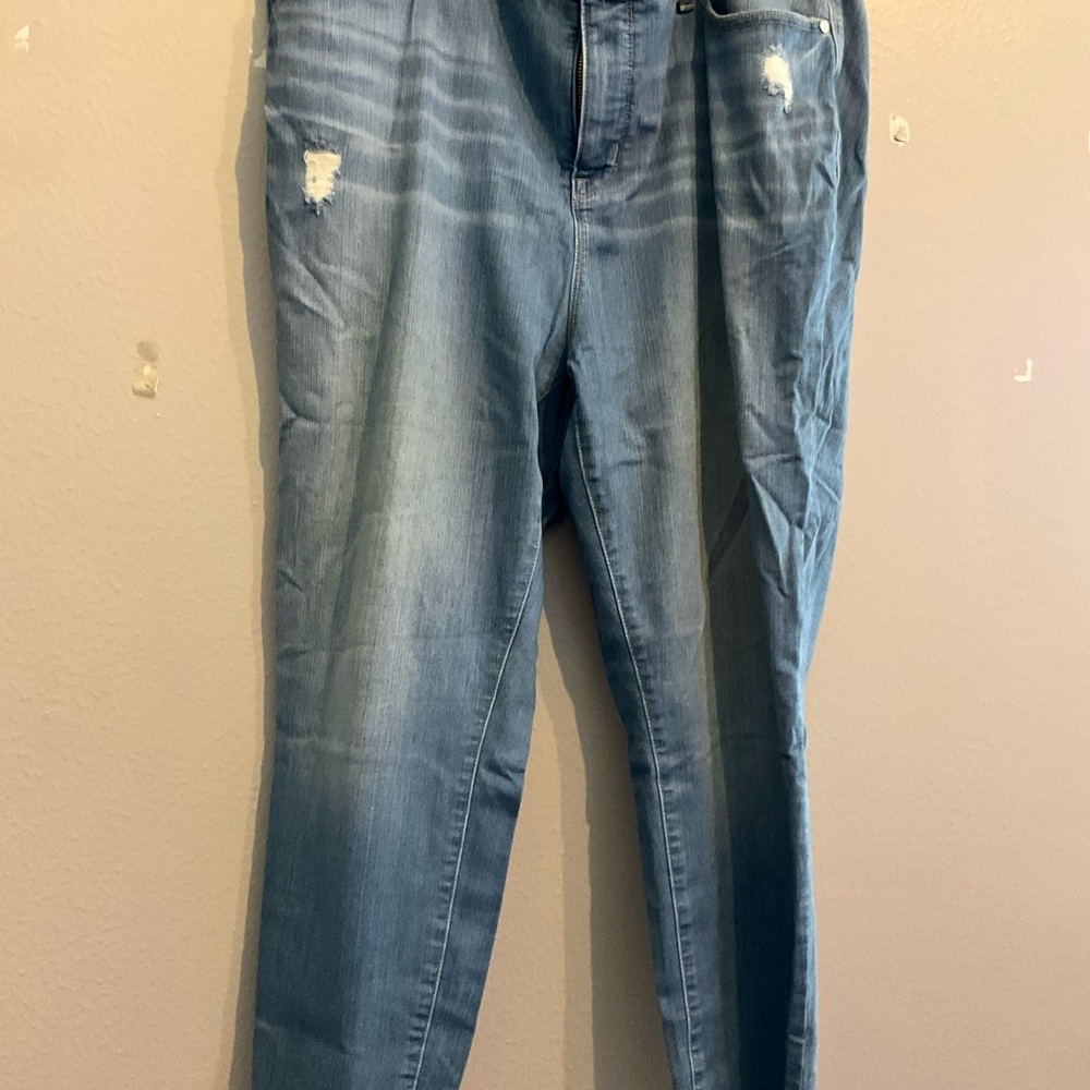Distressed Blue Denim Jeans